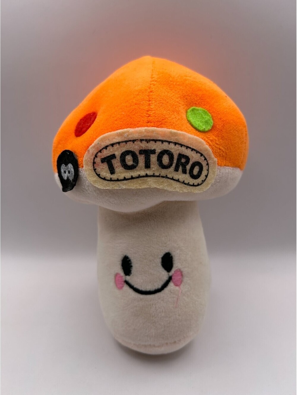Totoro Cute Mushroom Stuffed Toy Orange Cap Soot Sprite Kawaii Anime Applique